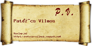 Patócs Vilmos névjegykártya